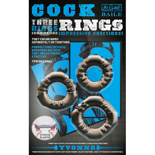 Three Soft Elastic Stretchy Penis Rings