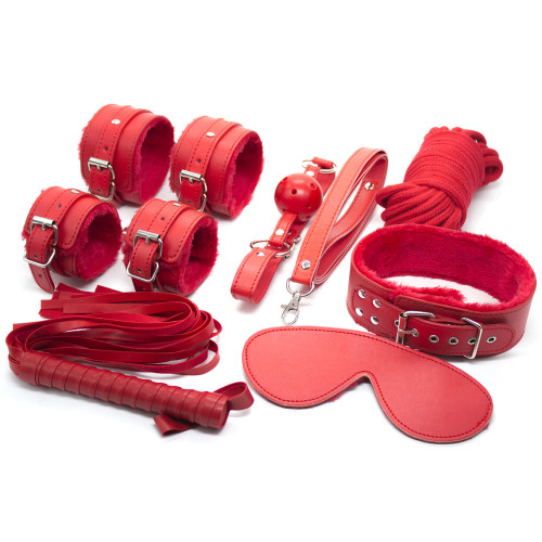 Naughty Toys Lover's Red Fetish BDSM Set 7 pcs