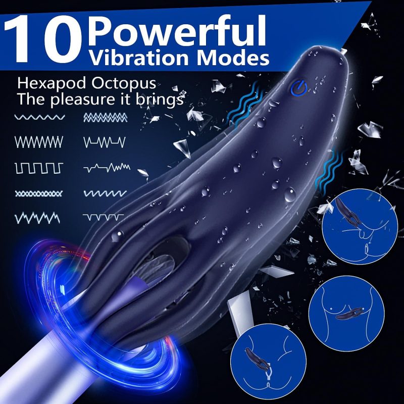Male Sex Toys Male Masturbator Penis Vibrator, with 10 Vibrating Modes Male Stroker,Penis Trainer with 6 Tentacles Particles Male Vibrator,360°Training Wrapped Adult Sex Toy for Men Women